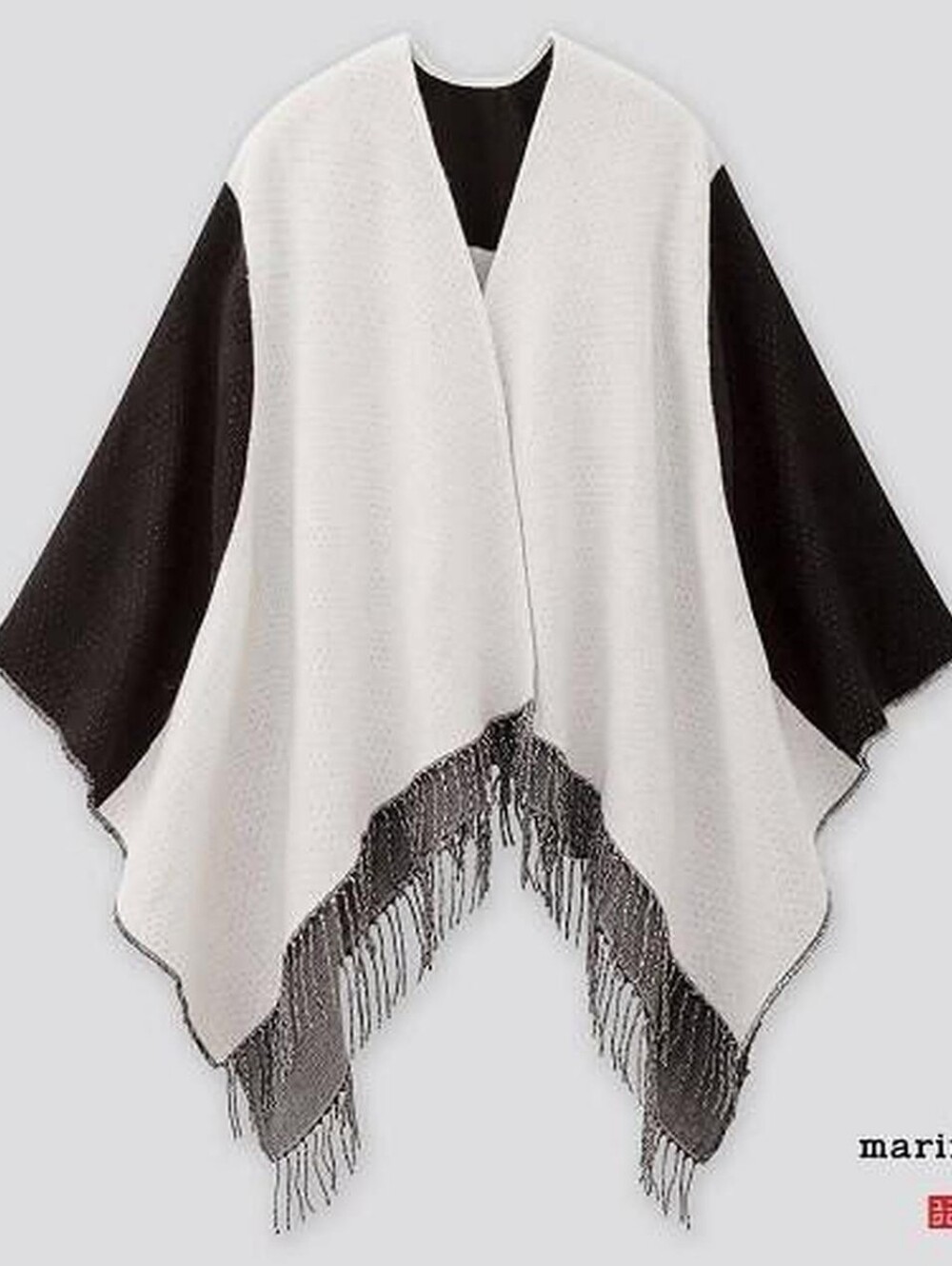 Marimekko x Uniqlo 2Way Stole poncho wrap scarf fringe Reversible - Picture 6 of 7